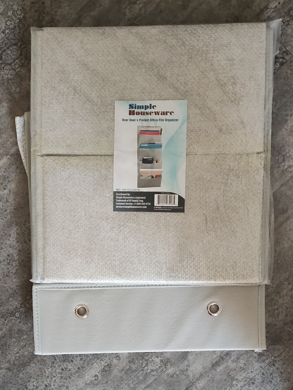 2-Over Door 6-Pocket File Organizer - White
